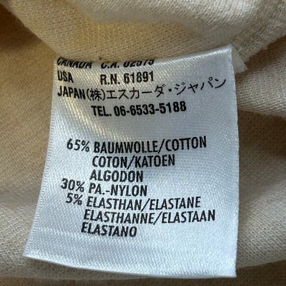 Escada women's velour tan ribbed long sleeve crew neck pullover size 40 US M - Picture 6 of 7